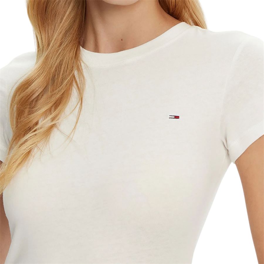 Slim C neck t-shirt maniche corte da donna Tommy Jeans | DW0DW20459YBL